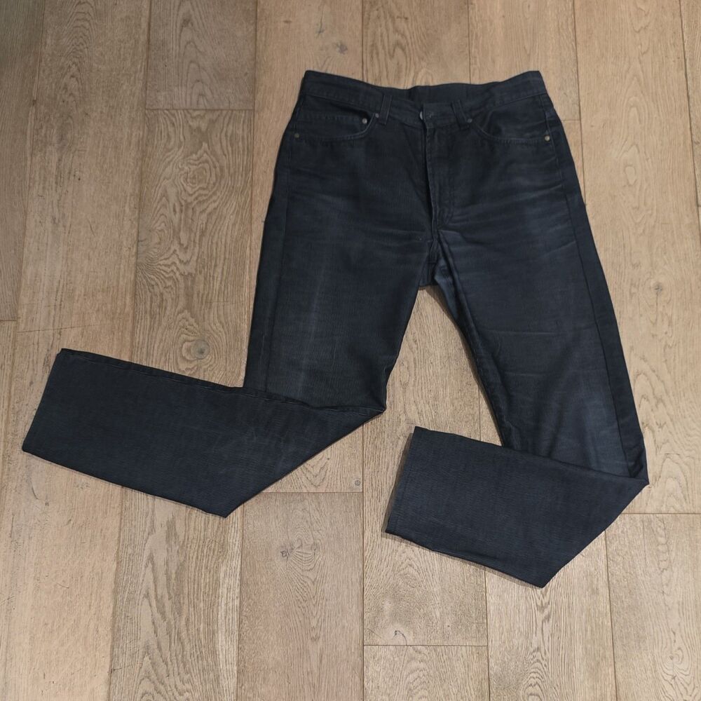 Zegna Sport Men's Dark Navy Blue Corduroy Pants Trousers Size 32 Made In Italy